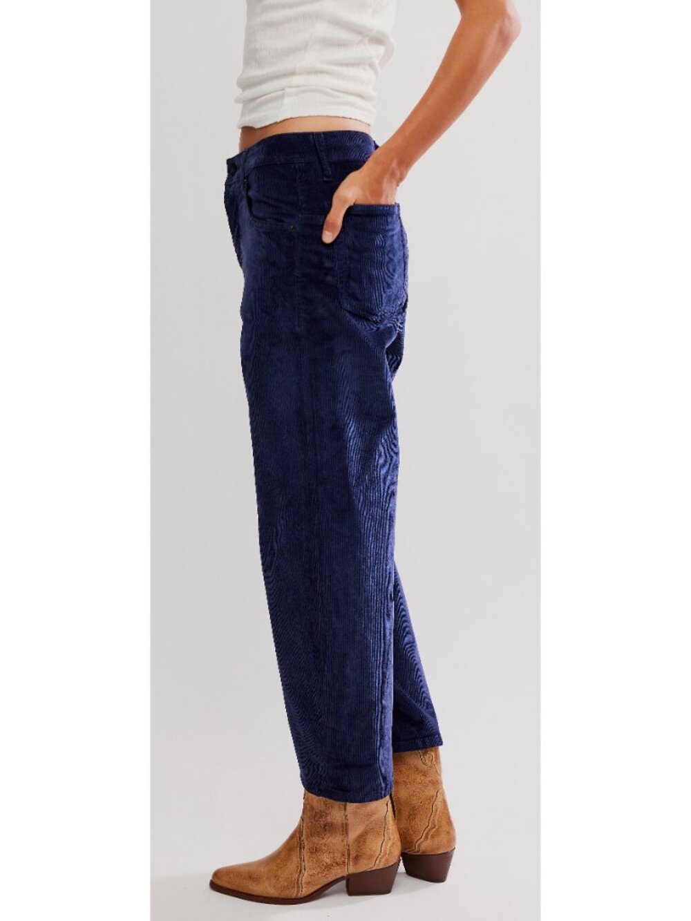 FREE PEOPLE We The Free Deep Trance Dropped Corduroy Jeans / Deep Seas - Picture 3 of 6